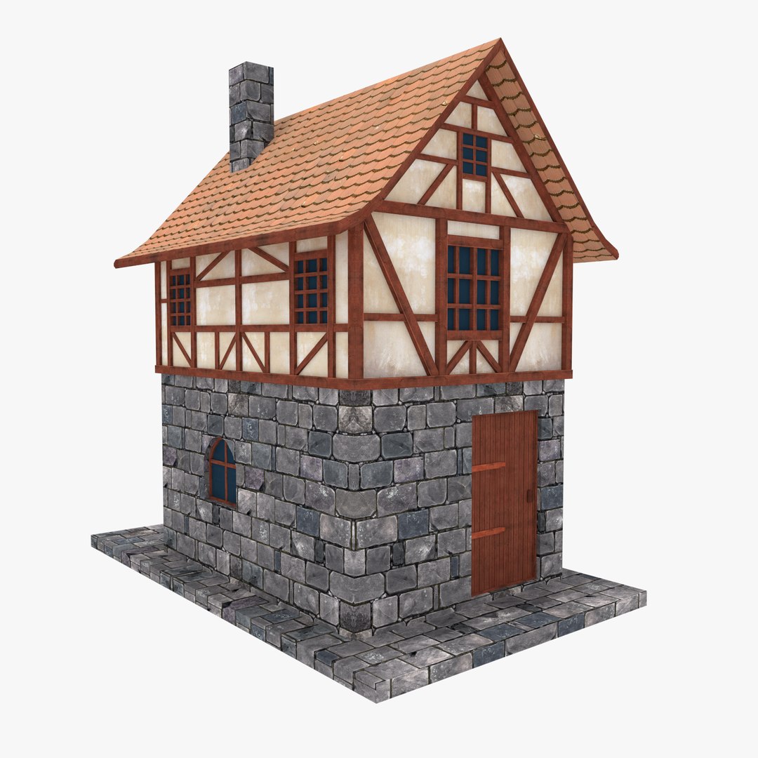 3d Model Medieval Townhouse Buildings Town