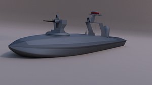 3d model unmanned security boat