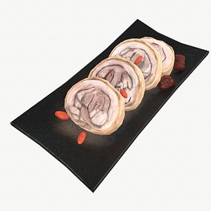 Asia fooddrunk chicken 3D model