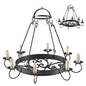 3D chandelier wrought iron