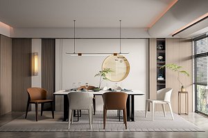 3D New Chinese Style Dining Room