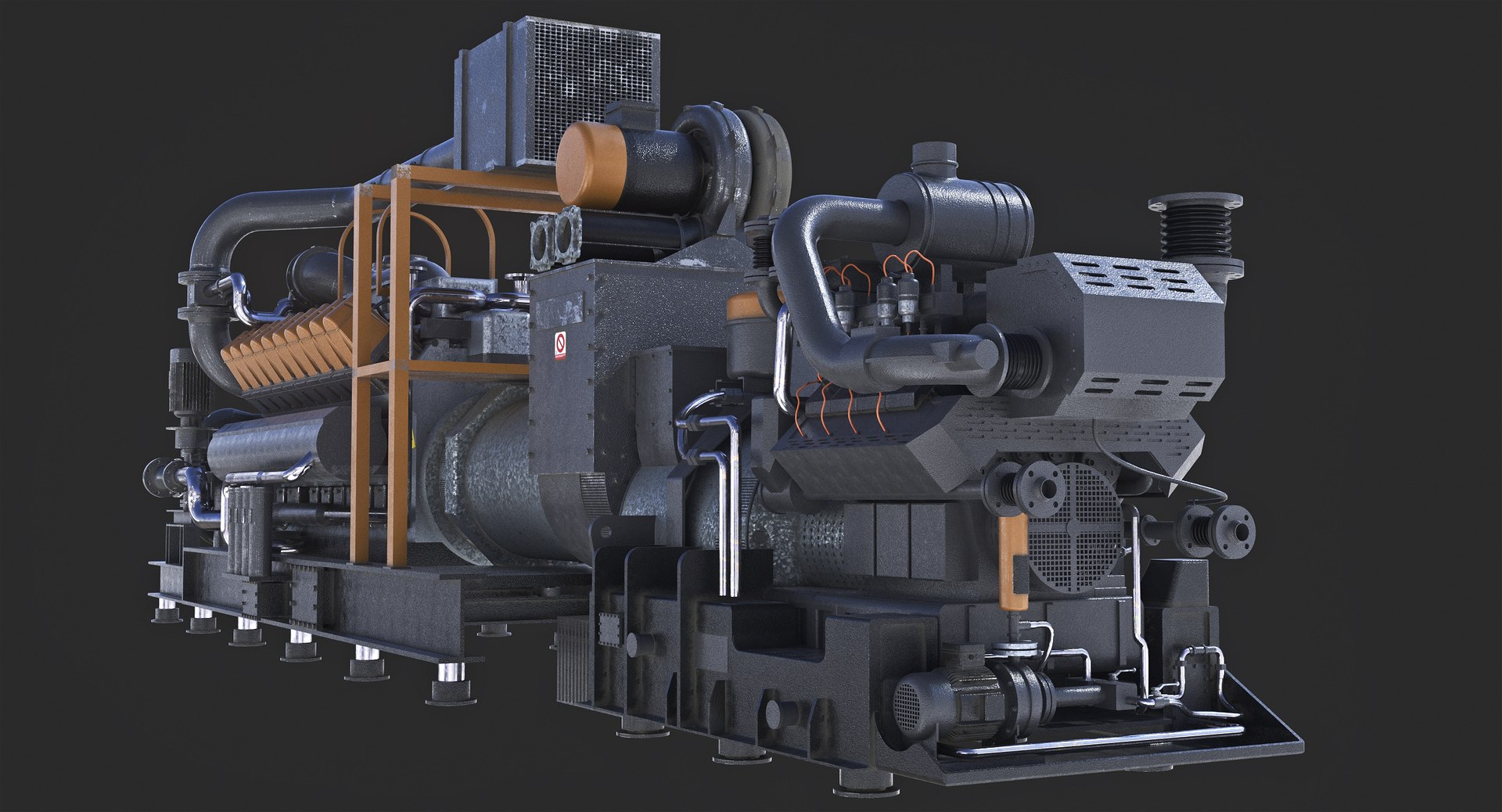 Gasoline Industrial Engine 3d Model