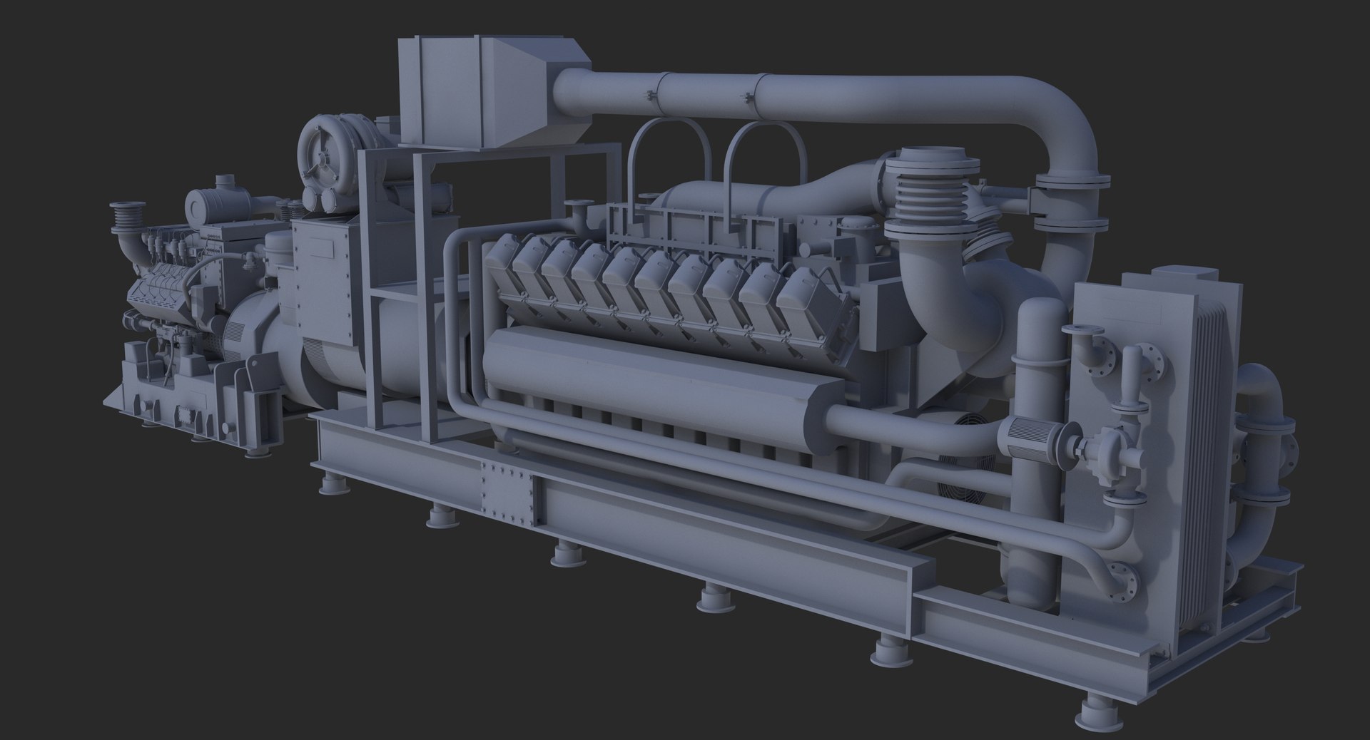 Gasoline Industrial Engine 3d Model