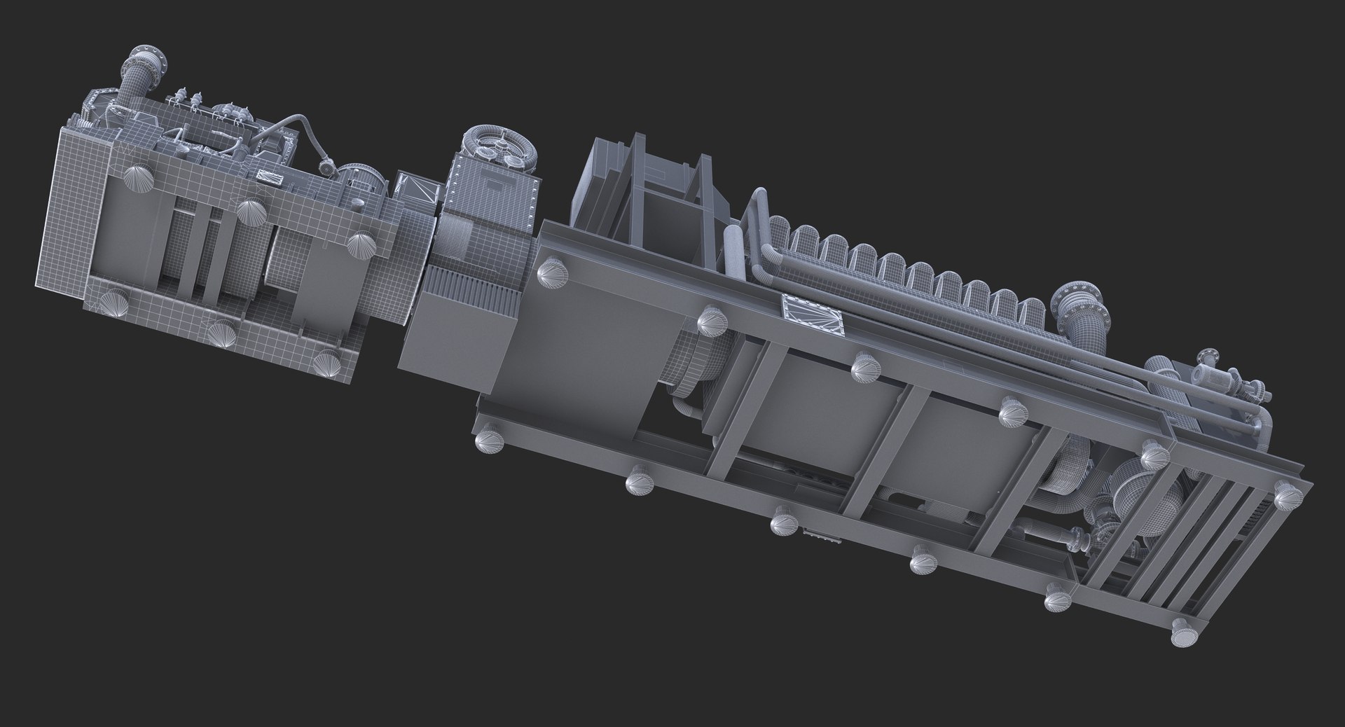 Gasoline Industrial Engine 3d Model