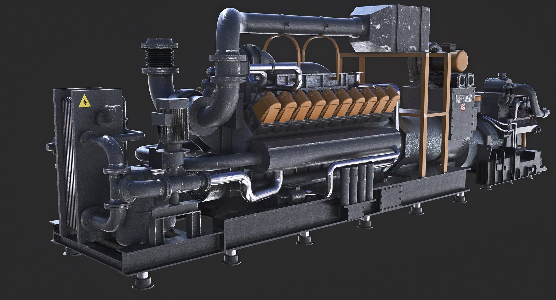Gasoline Industrial Engine 3d Model