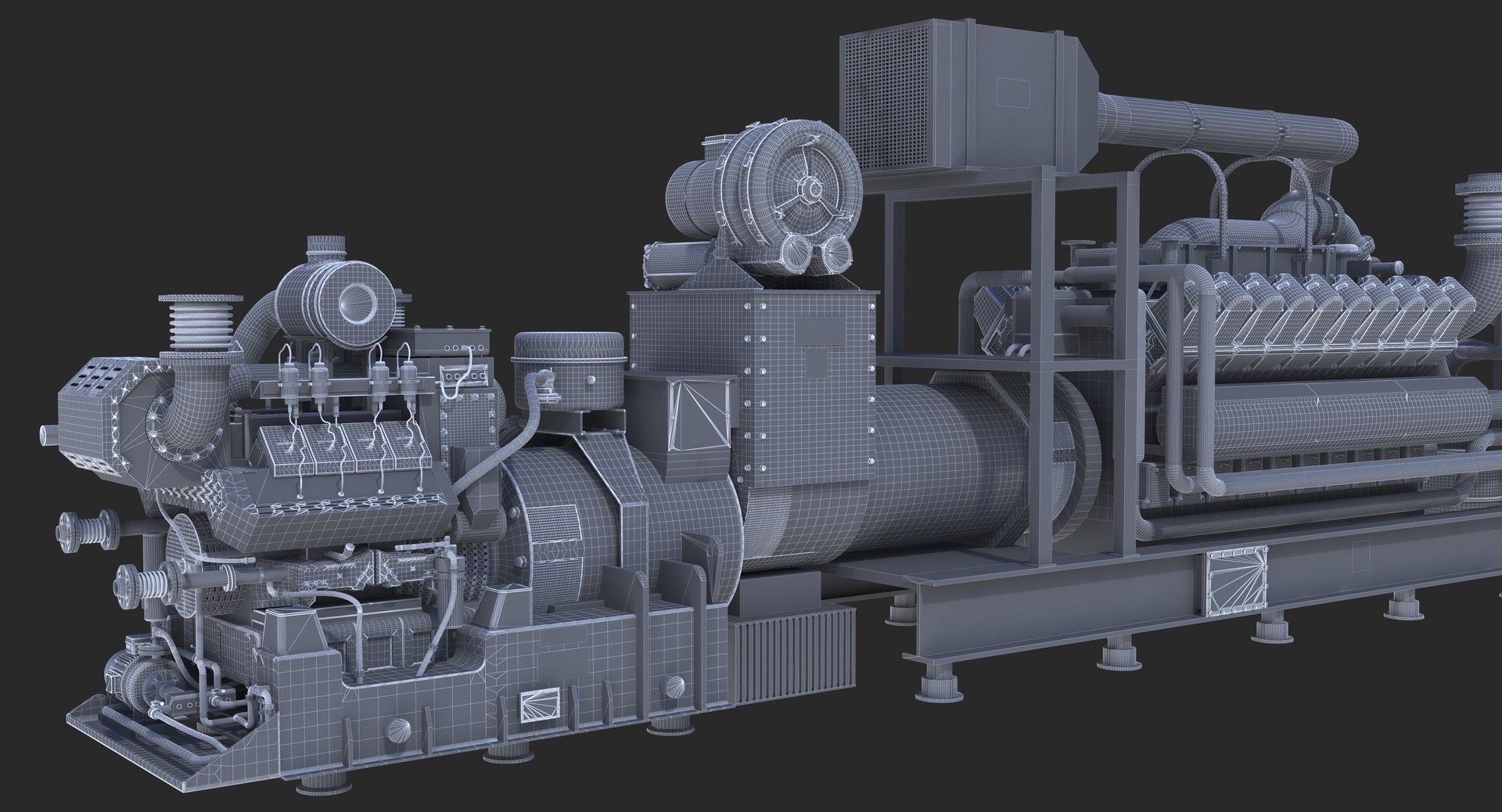 Gasoline Industrial Engine 3d Model