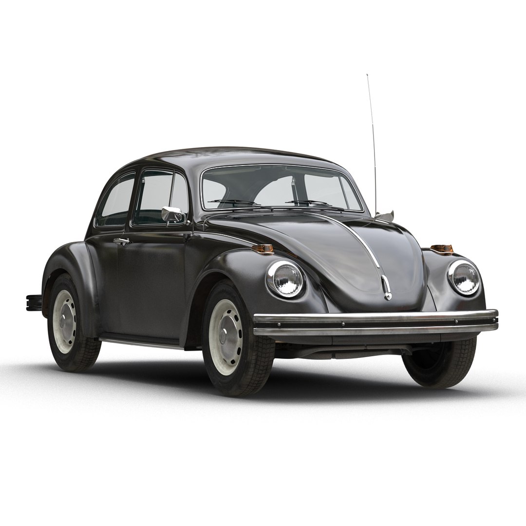Volkswagen Beetle 1966 Black 3D model preview