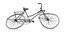 Bicicletta arrugginita d'epoca Low-poly PBR