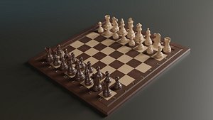 3D classic chessboard model