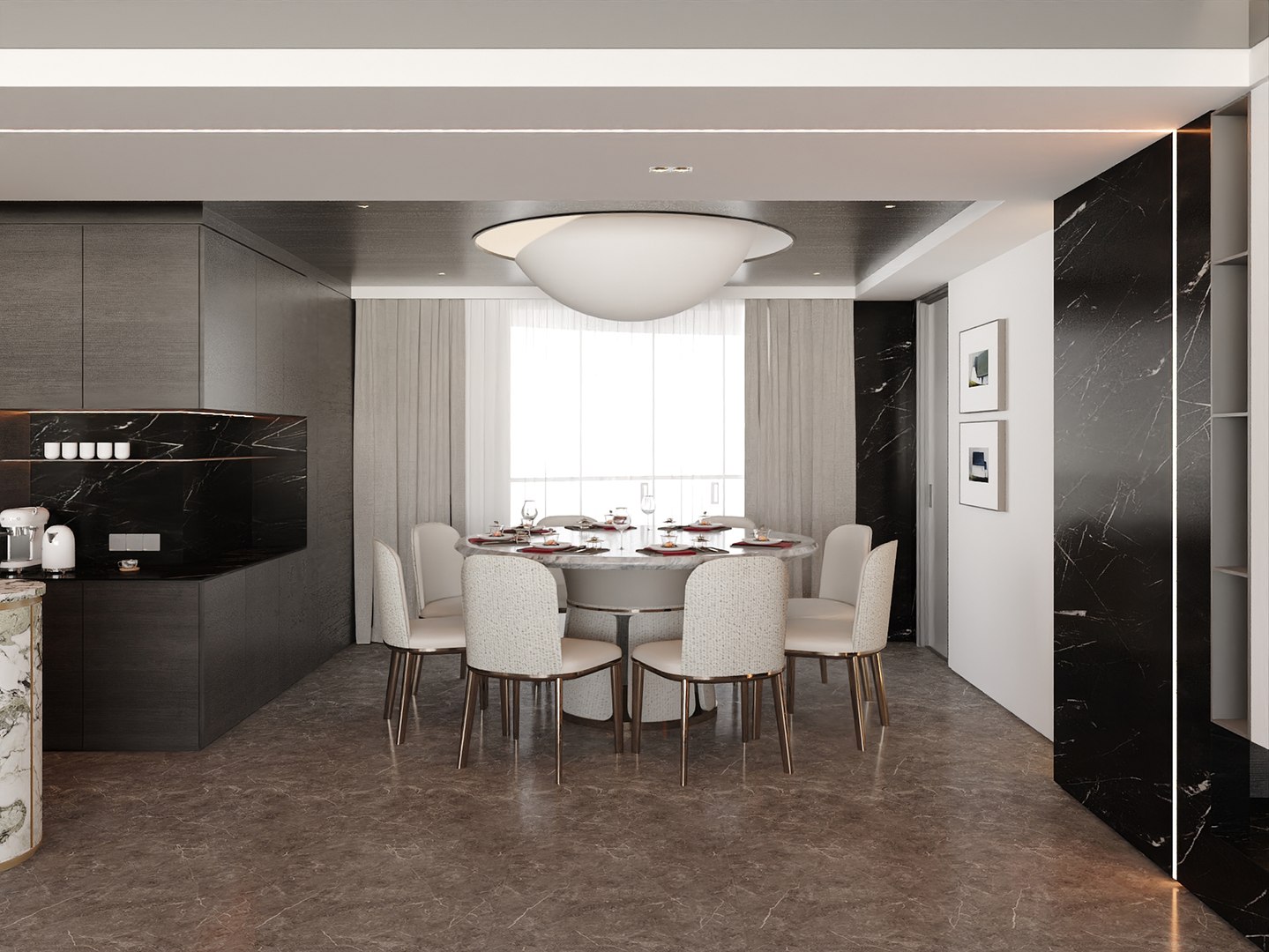 3D Minimal Luxury Living And Dining Interior Model - TurboSquid 2416683
