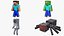 Collection de modèles 3D Minecraft Steve Zombie Skeleton Spider Survival Rigged, prêts pour le jeu en 4K PBR