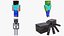 Collection de modèles 3D Minecraft Steve Zombie Skeleton Spider Survival Rigged, prêts pour le jeu en 4K PBR