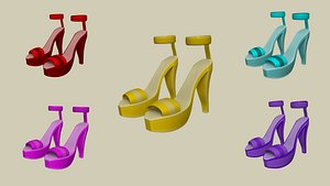 3D girl heels character