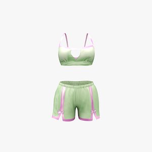 Loungewear Shorts And Bralet 3D model
