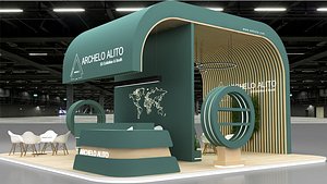 3D minimal exhibition booth
