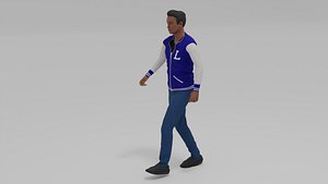Afro-American Man Walk Animation