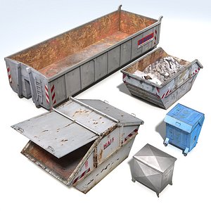 waste containers 3d 3ds