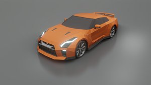 Nissan GT-R 2020 low poly 3D model
