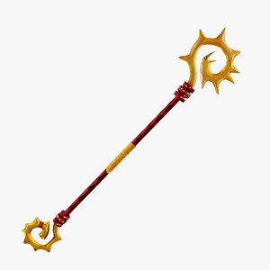 Lowpoly staff 3D model