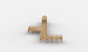 3D boardwalk structure 3D model model