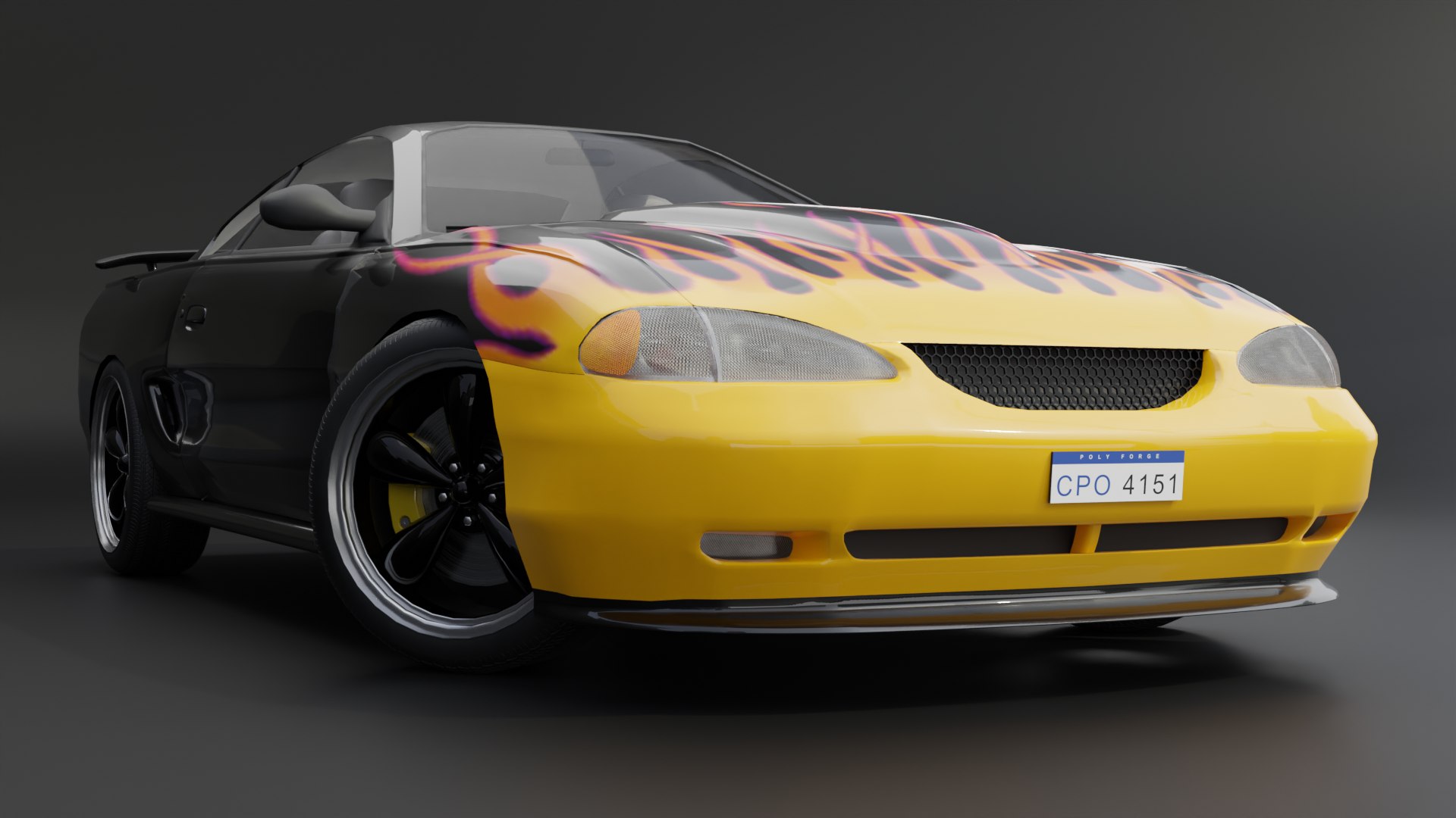 3D Model Sport Flame Car Realistic And Game Ready Asset - TurboSquid ...