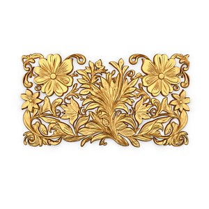 mural classic flowers decor ornament 11 3D model