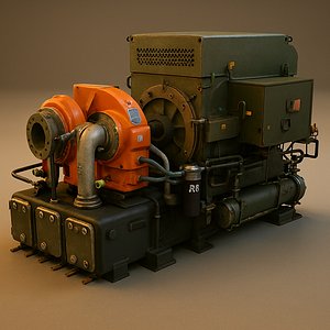 Centrifugal Air Compressor 3D Model -High Detail-Textured-Industrial Equipment