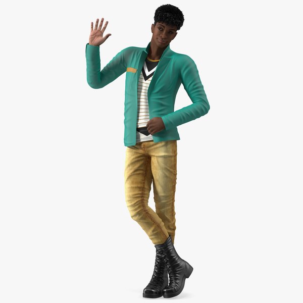 3D model Light Skin Teenager Fashionable Style Standing Pose