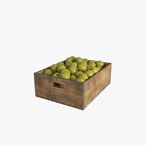fruit greenapple crate 3D model