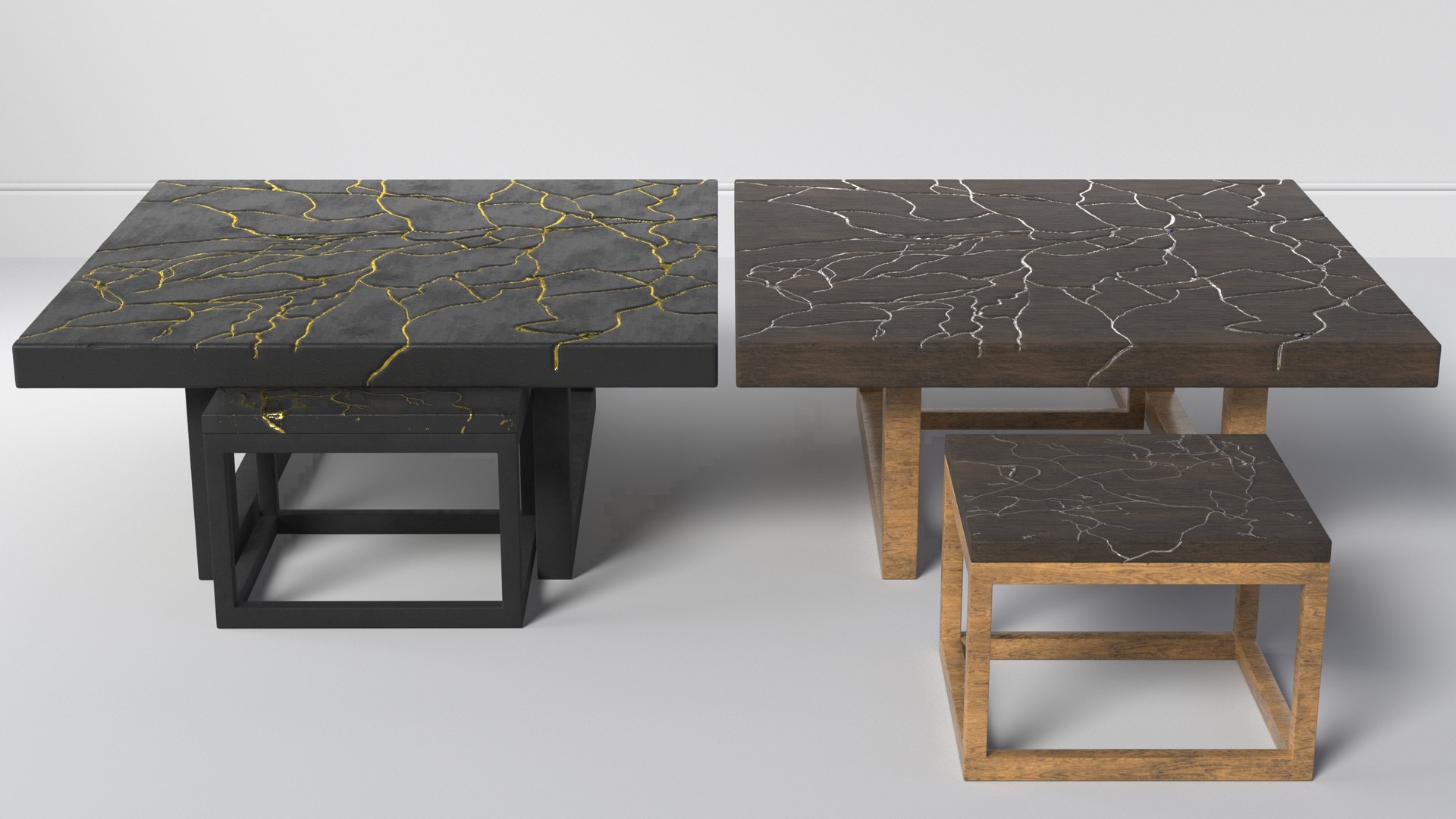 Kintsugi set coffee table 3D model - TurboSquid 1645018
