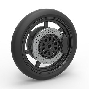 Front wheel of Top fuel dragster motorcycle Scale 1 to 25