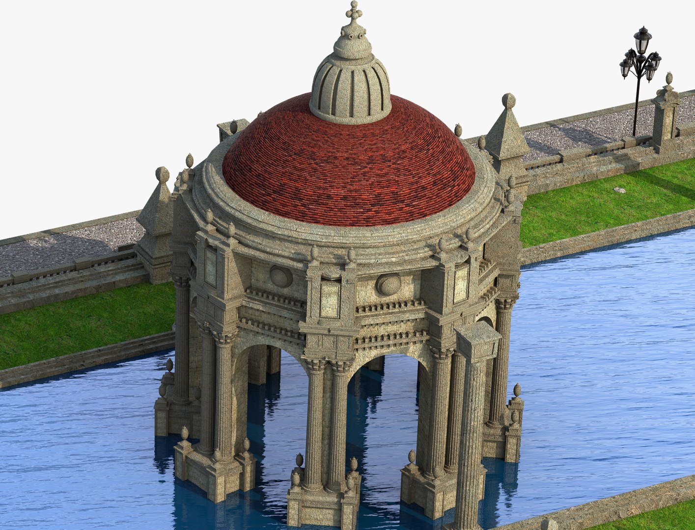3D Fantasy Classic Swimming Pool Temple - TurboSquid 1776058