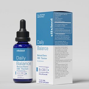 3D Elixinol Daily Balance Natural Flavor CBD Tincture