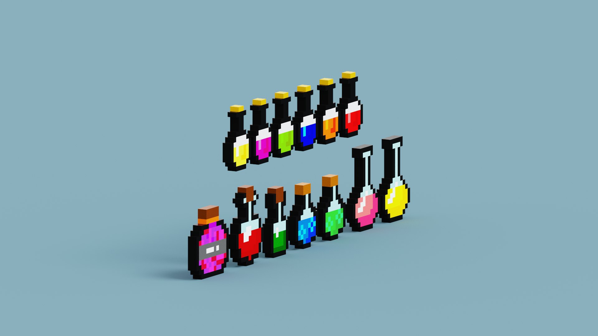 3D Pixel Potion Pack - TurboSquid 2026571