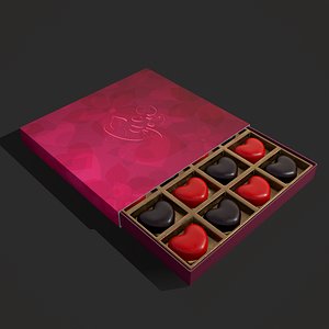 Heart Chocolates Box 3D model
