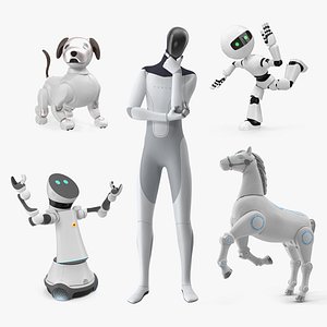 3D Rigged Robot Collection model
