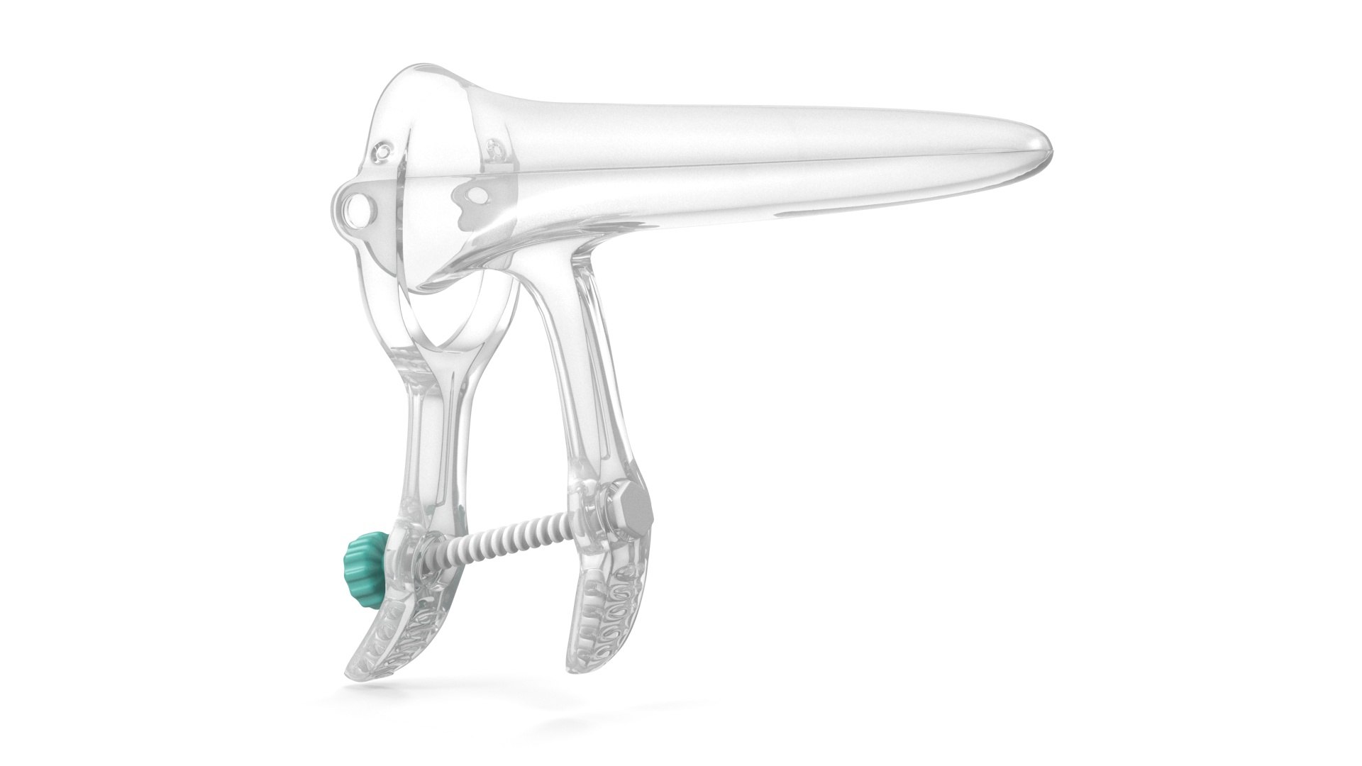 Plastic Vaginal Speculum Closed Green 3D model preview