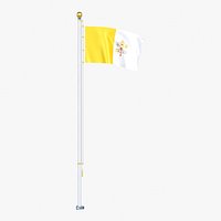 Vatican City Flag Stand Pole Animated