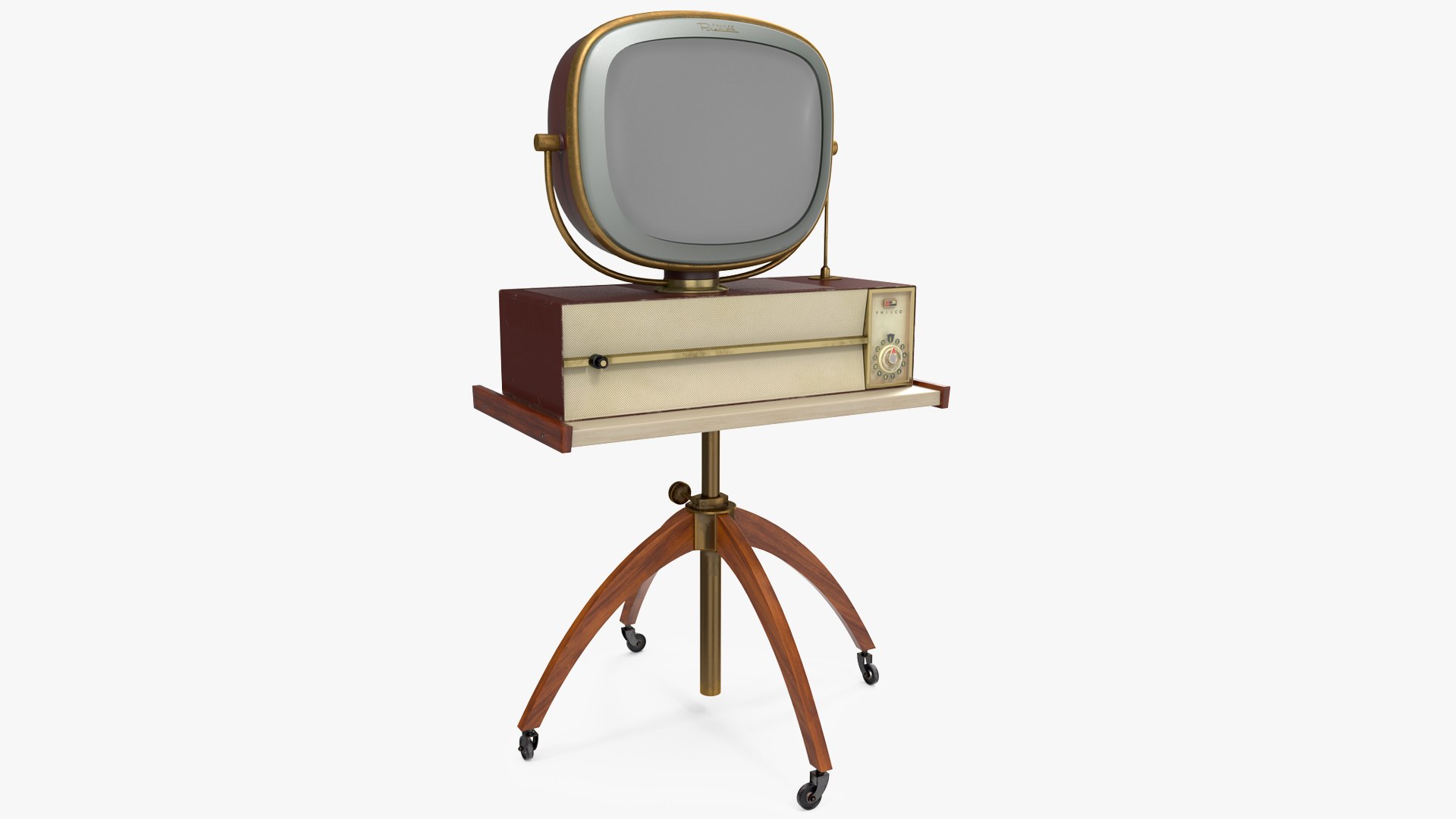 Retro 1959 Philco Predicta Princess Swivel TV with Stand 3D model preview