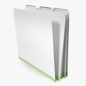 White Cardboard File Folder 3D model