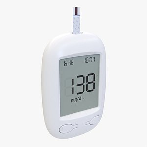 Glucometer with strip blood 3D