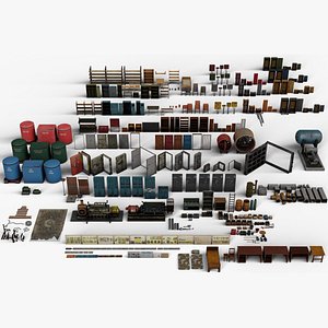 3D Industrial Underground Props Pack for Unity model