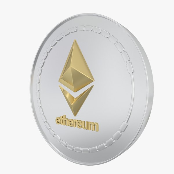 Ethereum ETH Cryptocurrency Coin 3D