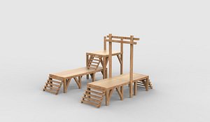 3D wooden Collection 02 3D model model