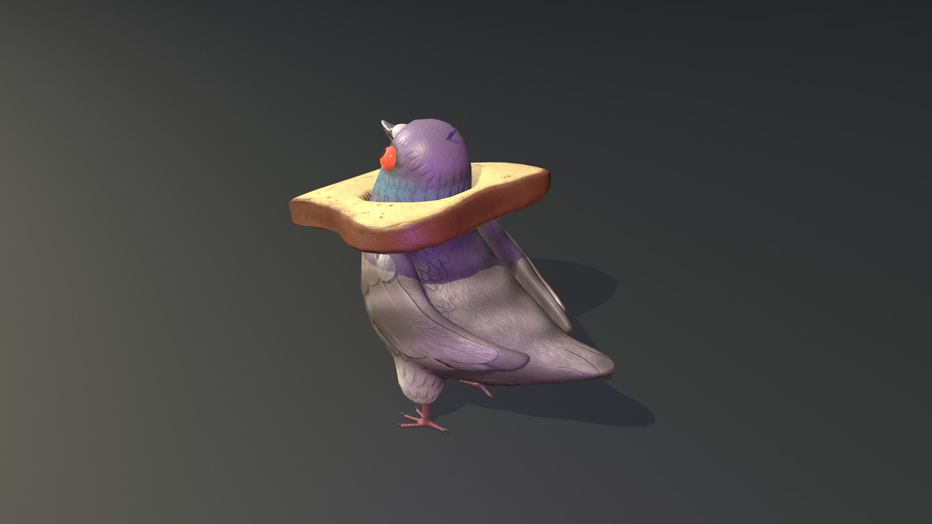 Bread Head Pigeon model https://p.turbosquid.com/ts-thumb/Kn/s59vZV/0q/pigeon_camera3/png/1668598169/1920x1080/fit_q87/7150d047d1149ca4600b1a0b73cbc4b8c59927a6/pigeon_camera3.jpg