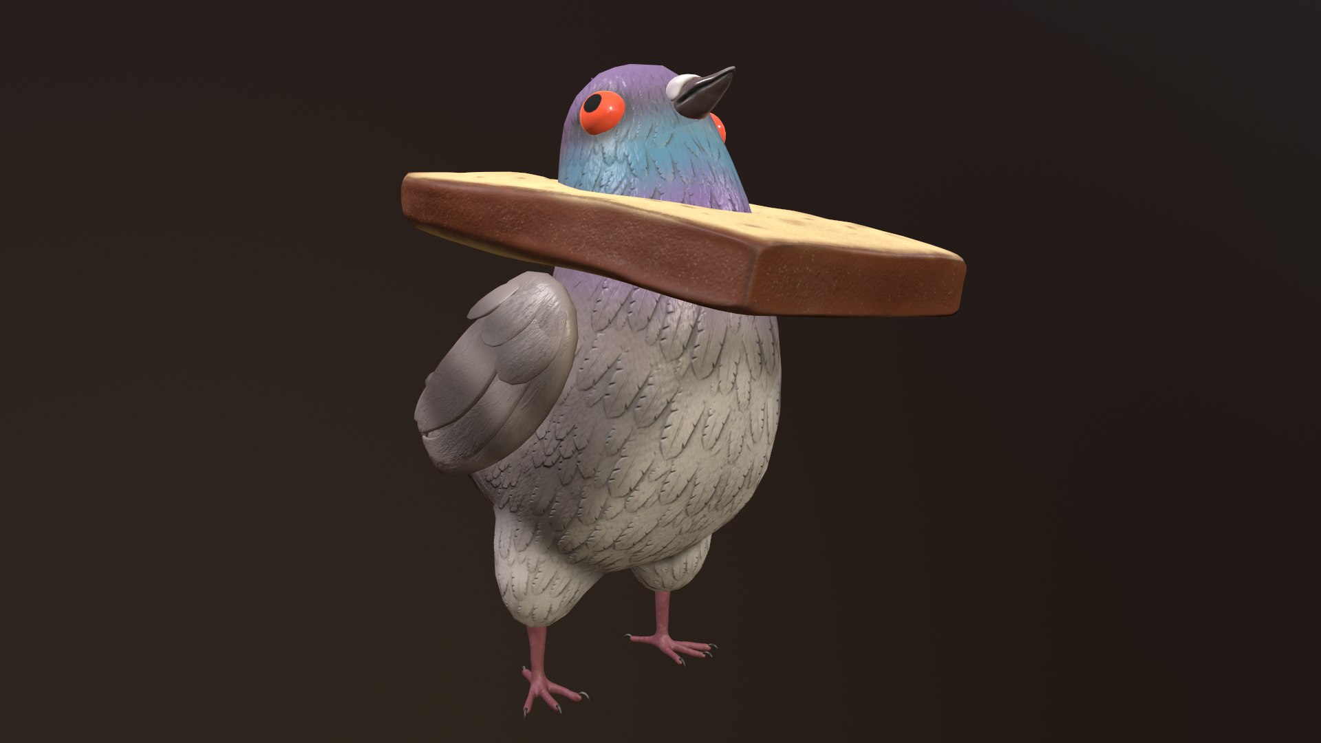 Bread Head Pigeon model https://p.turbosquid.com/ts-thumb/Kn/s59vZV/nF/pigeon/png/1668598466/1920x1080/fit_q87/ca4940e13486acfb7881f3dad31afefd77af8142/pigeon.jpg