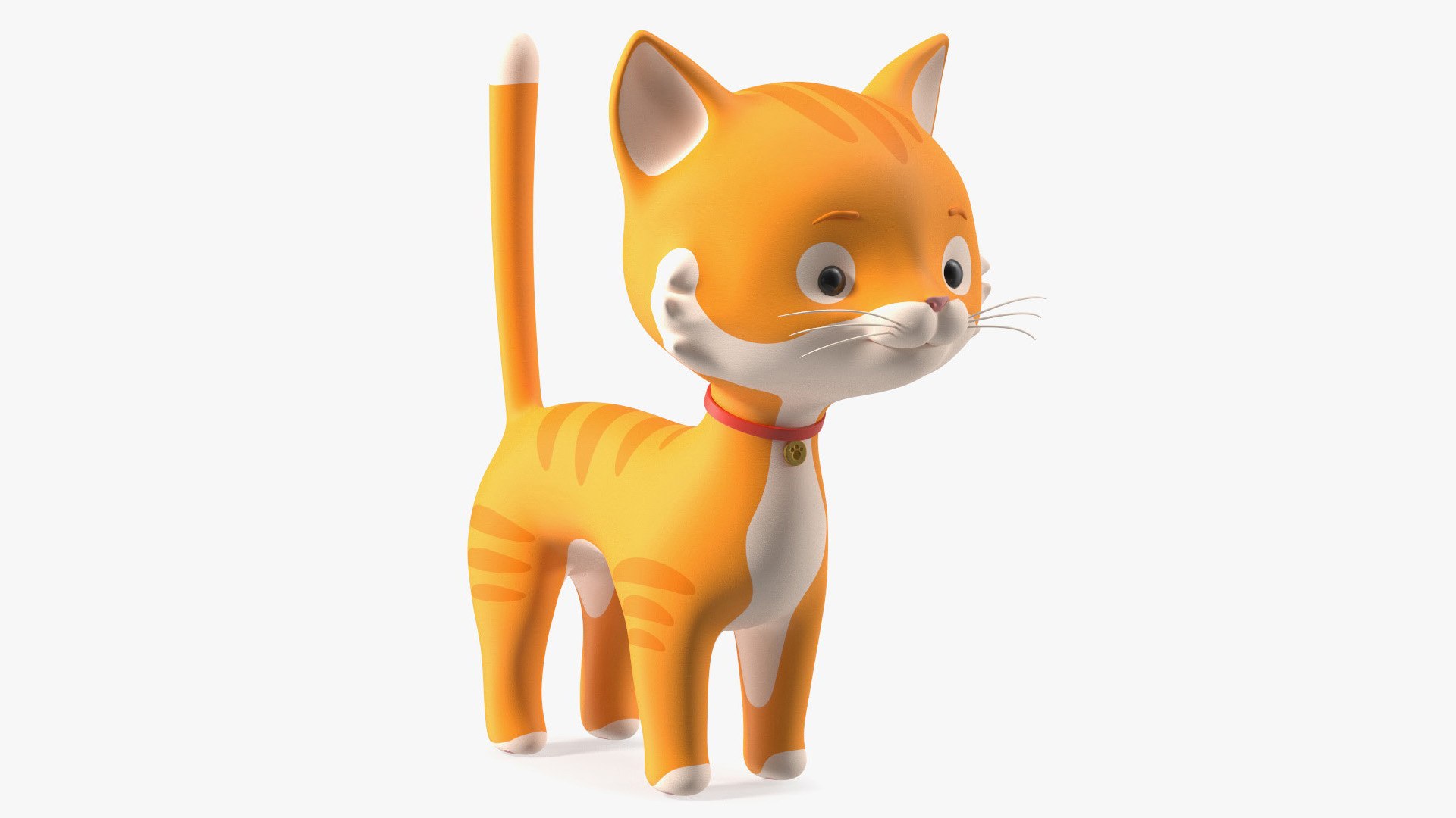 Funny and Cute Cartoon Cat Rigged for Cinema 4D 3D model preview