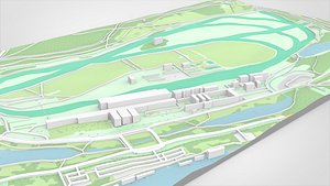 Longchamp hippodrome Paris France 3D model