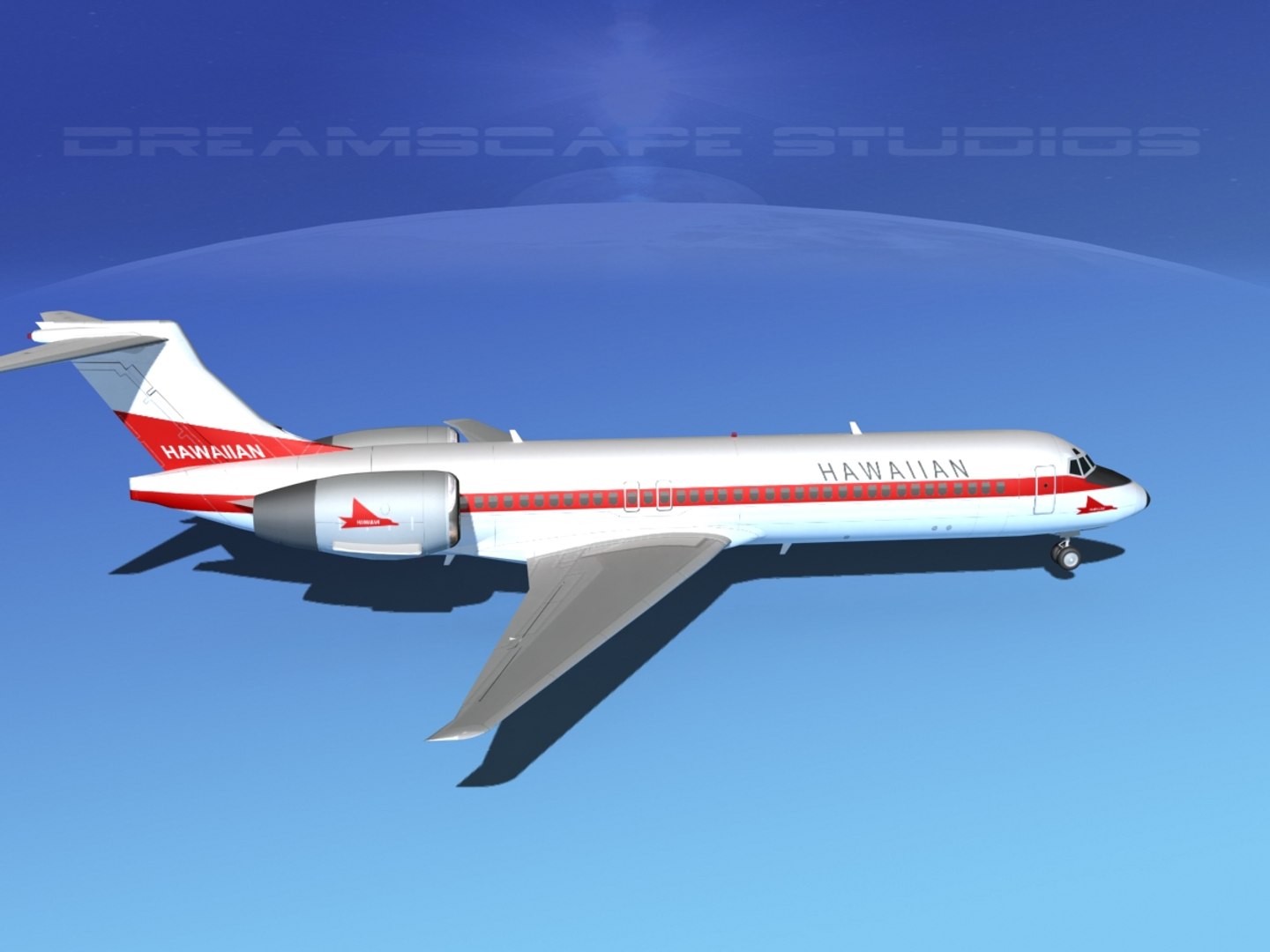 3d Turbines Boeing 717-200 Airliners Model