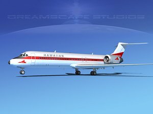 3d turbines boeing 717-200 airliners model